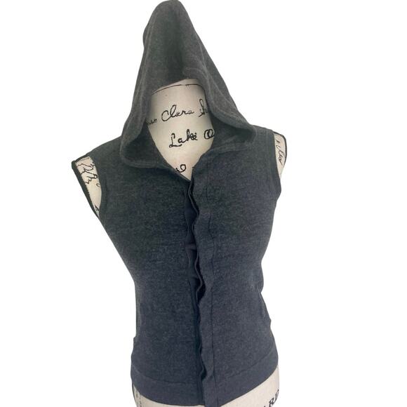 ARMANI EXCHANGE VEST HOODED MERINO WOOL SZ SMALL GRAY SOPHISTICATED VERSATILE - Picture 14 of 16